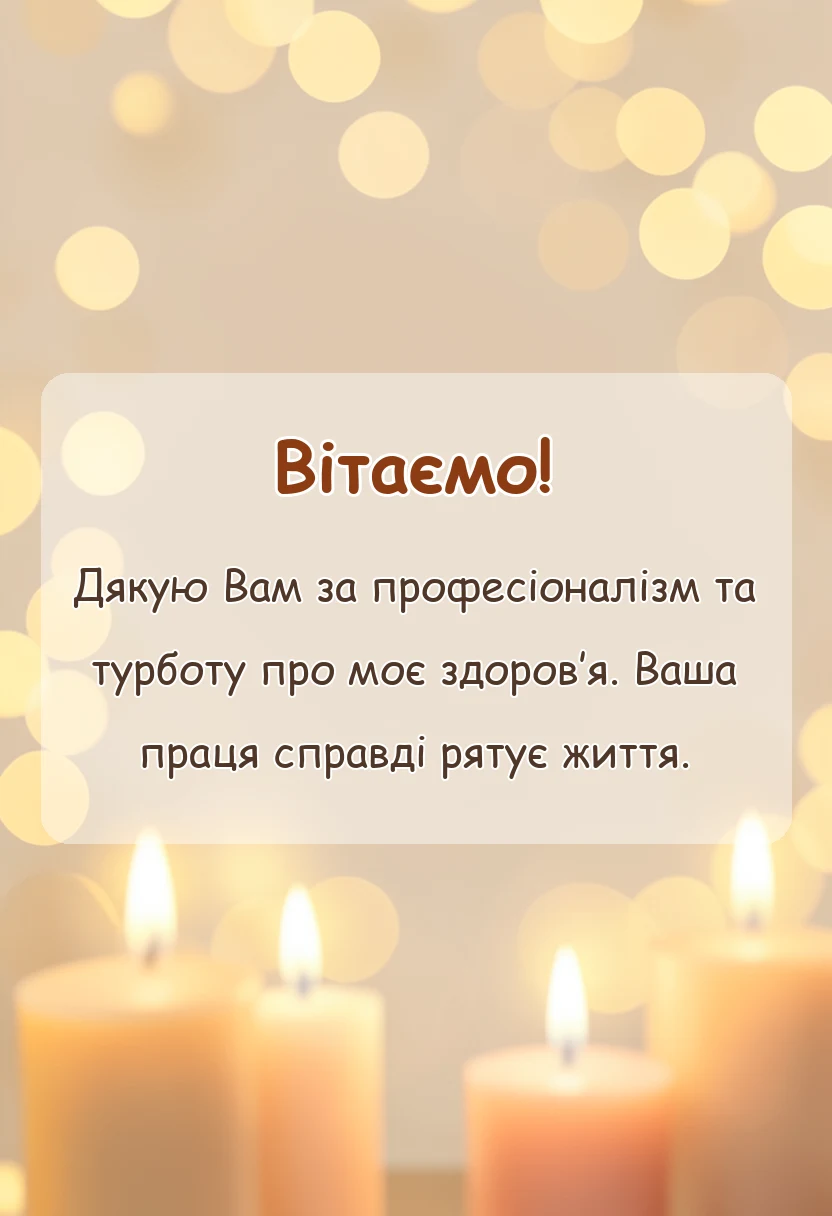 вітальна листівка - подяка лікарю