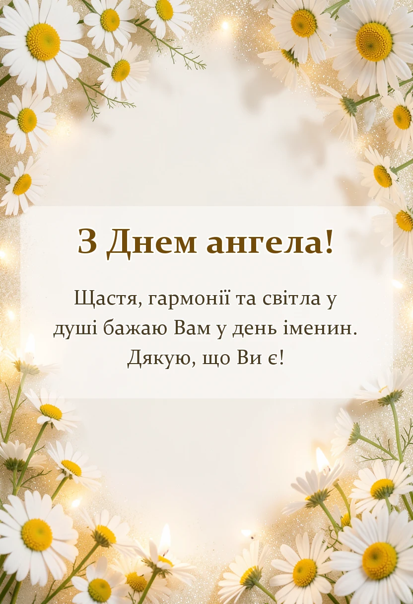 красива листівка: привітання з днем ангела