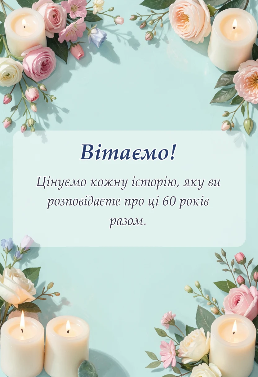 вітальна листівка - картинки на діамантове весілля