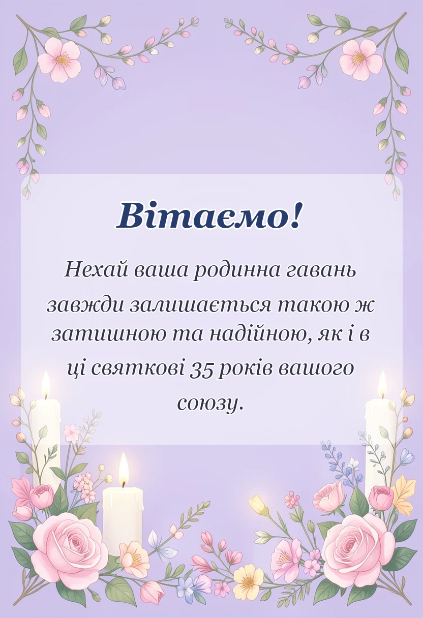 святкова картинка: коралове весілля привітання