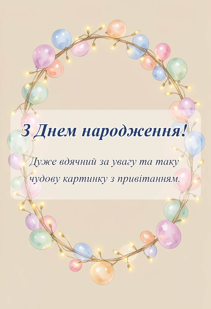 унікальна листівка - дякую за привітання картинки та листівки у відповідь