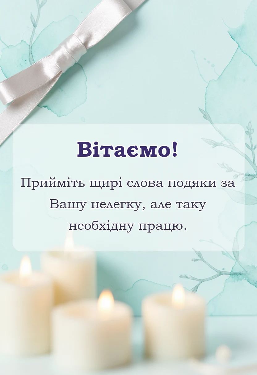 красива листівка: подяка лікарю