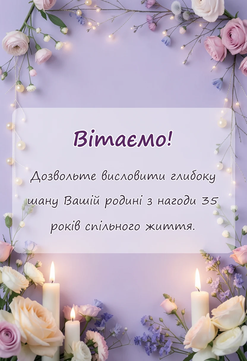 унікальна листівка - коралове весілля привітання