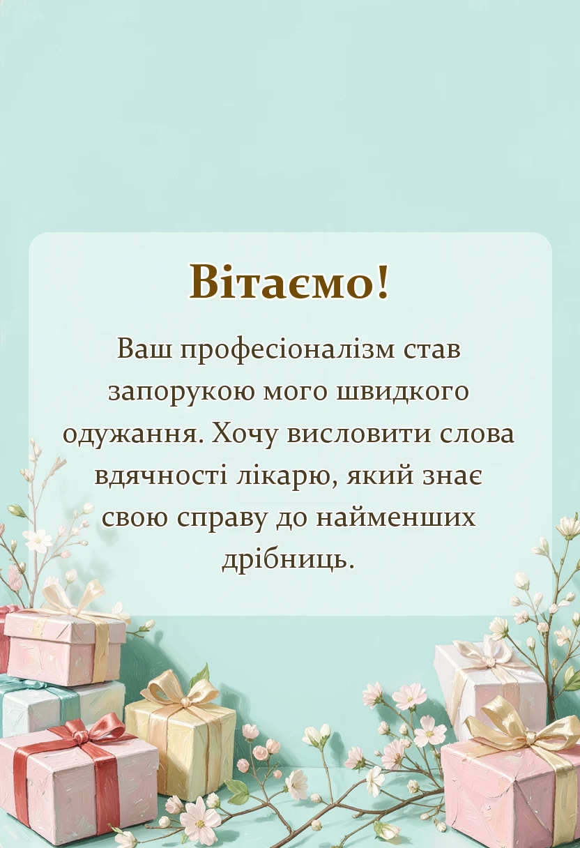 унікальна листівка - подяка лікарю