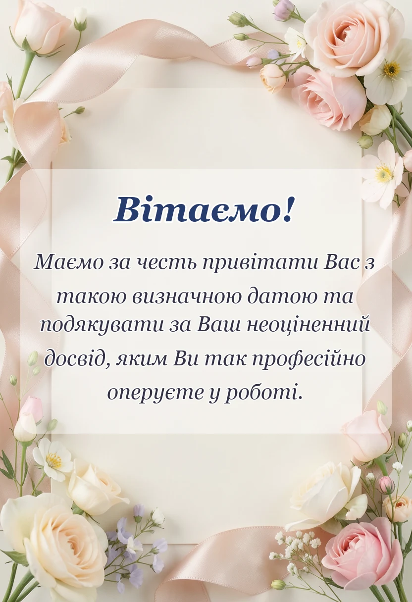 вітальна листівка - привітання з 50-річчям жінці