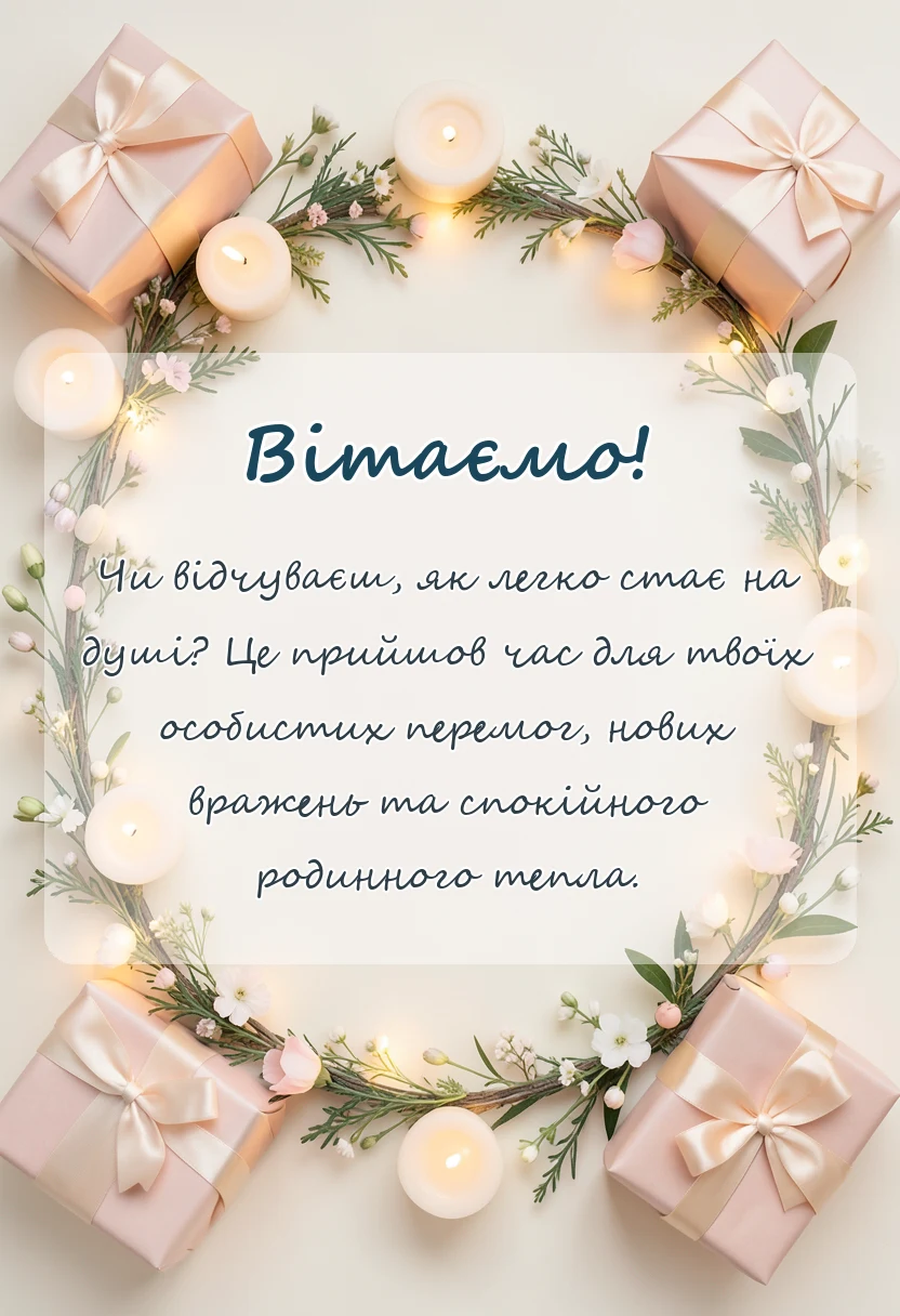 вітальна листівка - привітання з виходом на пенсію