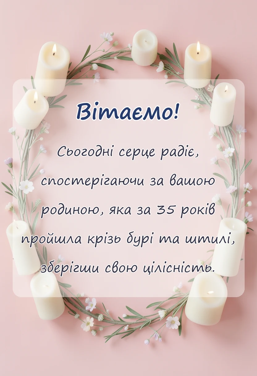 листівка з побажанням - коралове весілля привітання