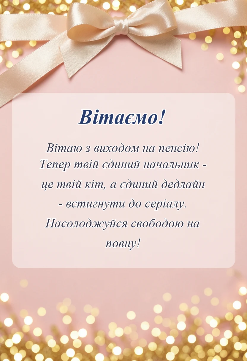 листівка з побажанням - картинки з виходом на пенсію