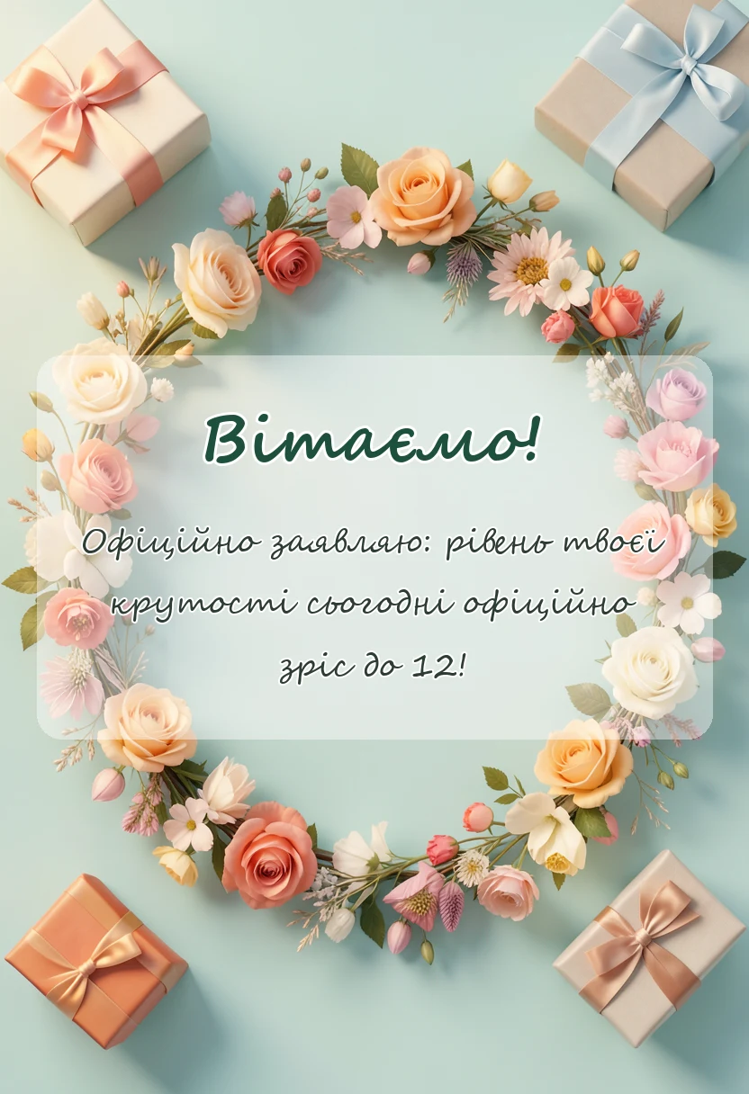 вітальна листівка - картинки з днем народження 12 років