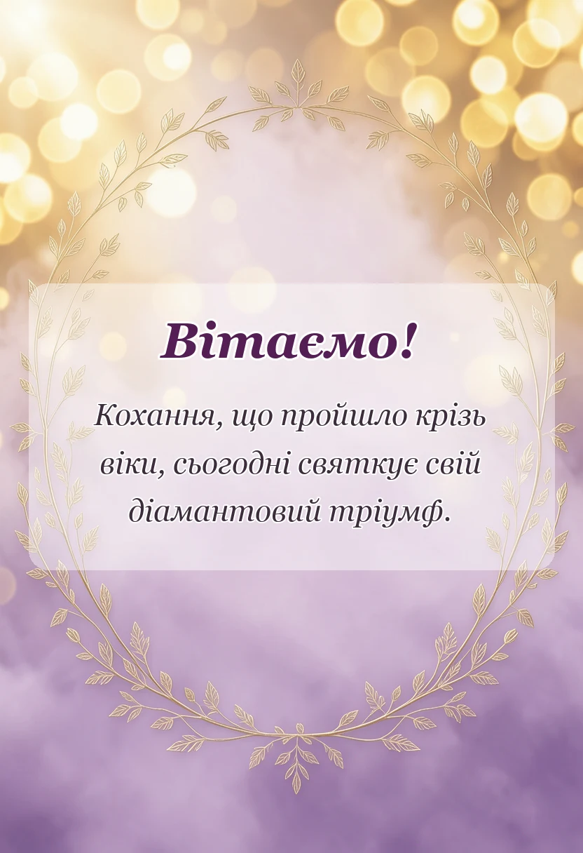 листівка з побажанням - картинки на діамантове весілля