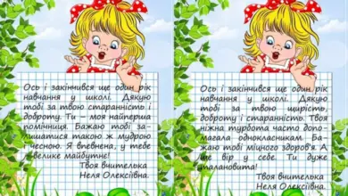 побажання дитині на навчальний рік - Дівчинка з побажаннями вчителя на кінець навчального року