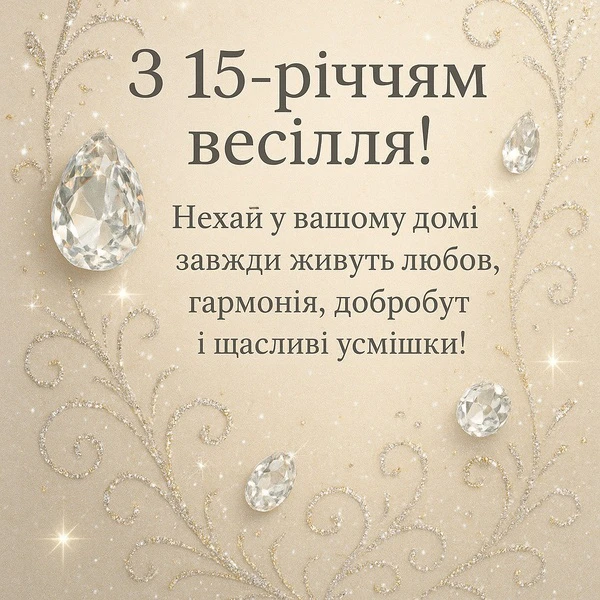 Привітання з кришталевим весіллям: діаманти та візерунки