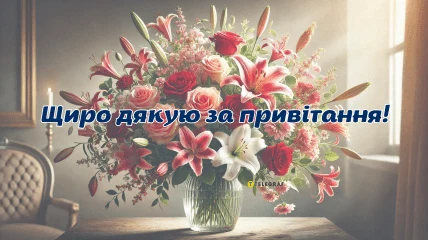 Квіти в келиху на столі біля вікна.