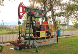 Нафтовий насосний агрегат на газонах у Івано-Франківській області