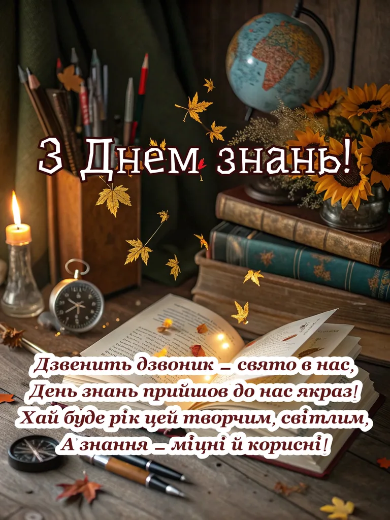 Привітання з початком навчального року українською мовою.